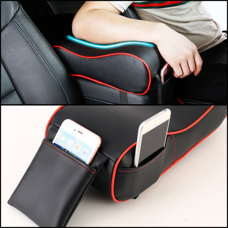 Universal Car PU Leather and Memory Foam Wrapped Armrest Box Car Armrest Box Mat with Phone Holder Storage Bag & Card Slot (Beige) - Stowing Tidying by PMC Jewellery | Online Shopping South Africa | PMC Jewellery | Buy Now Pay Later Mobicred