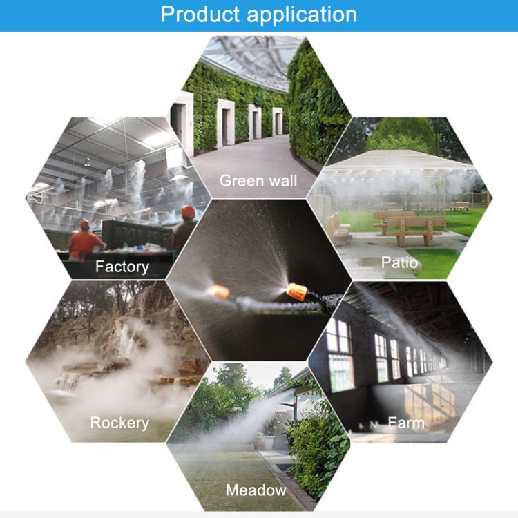 Outdoor Lawn Garden PE Hose Mist Watering Line Misting Cooling System with 16 x Mist Nozzles, Length: 12m (Black) - Watering & Irrigation by PMc TechLife | Online Shopping South Africa | PMc TechLife | Buy Now Pay Later Mobicred