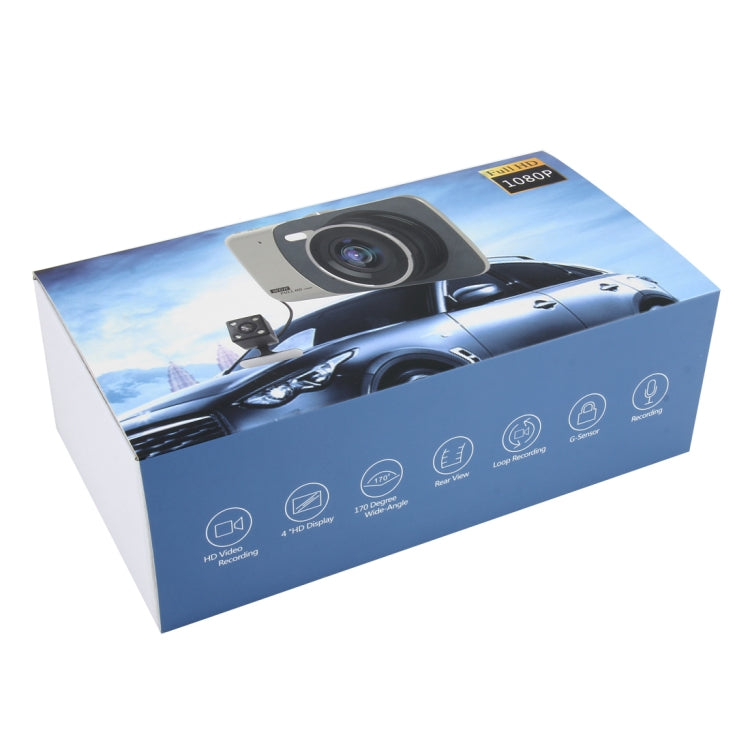 4 inch HD Video Recording HD Display Car Recorder with Separate F2.0 Camera, 12MP 170 Degrees Wide-angle/ Rear View Loop Recording/ G-Sensor Recording/ WDR Full HD/ Front Camera 1080P/ Rear Camera 720P/ Support 32G TF Card - Car DVRs by PMC TechLife | Online Shopping South Africa | PMC TechLife | Buy Now Pay Later Mobicred