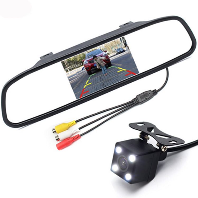 PZ603 Car Video Monitor HD Auto Parking LED Night Vision CCD Reverse Rear View Camera with 4.3 inch Car Rear View Mirror - Rear View Cameras by PMC TechLife | Online Shopping South Africa | PMC TechLife | Buy Now Pay Later Mobicred