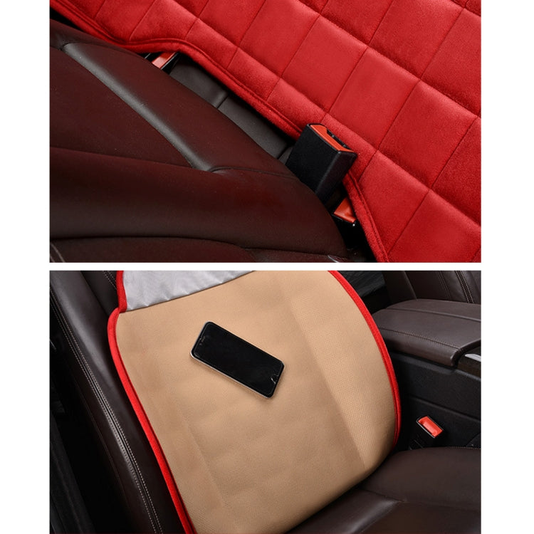 3 PCS / Set  Warm Car Seat Cover Cushion Five Seats Universal Two Front Row Seat Covers and One Back Row Seat Cover Car Non-slip Chair Pad Warm Car Mats No Back Plush Cushion(Red) - Seat Accessories by PMC TechLife | Online Shopping South Africa | PMC TechLife | Buy Now Pay Later Mobicred