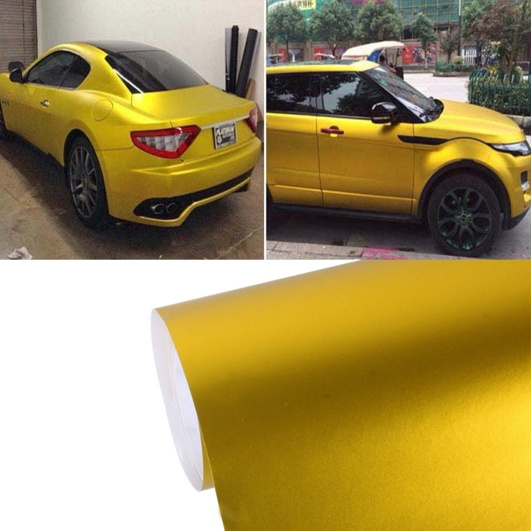 5m * 0.5m Ice Blue Metallic Matte Icy Ice Car Decal Wrap Auto Wrapping Vehicle Sticker Motorcycle Sheet Tint Vinyl Air Bubble Free(Gold) - Auto Film by PMC TechLife | Online Shopping South Africa | PMC TechLife | Buy Now Pay Later Mobicred