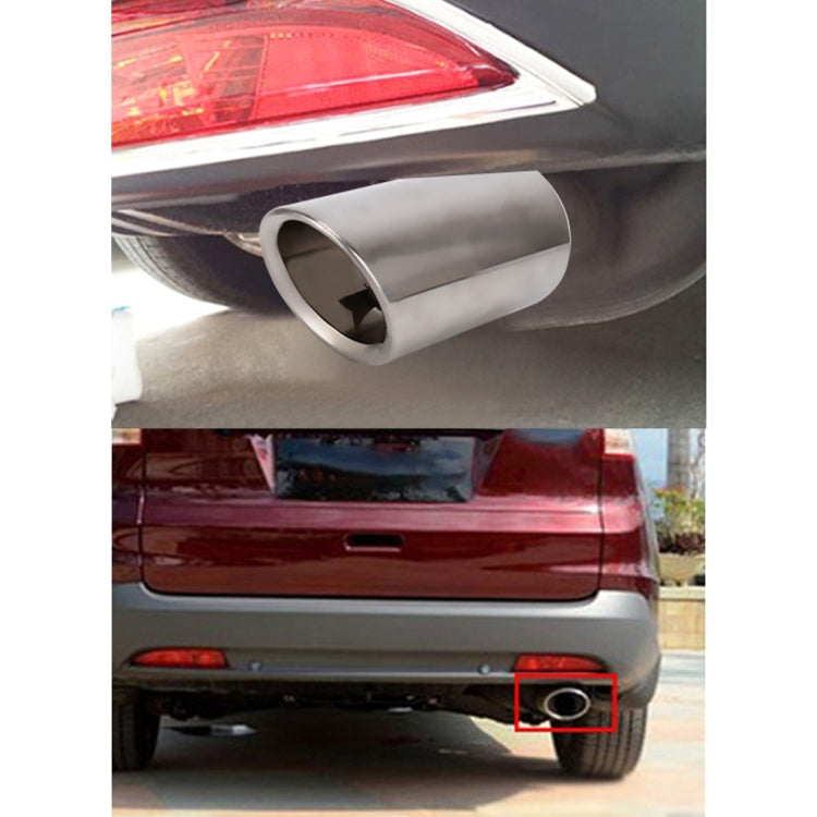 2 PCS Car Styling Stainless Steel Exhaust Tail Muffler Tip Pipe for VW Volkswagen 1.8T/2T Swept Volume, Audi A1/A3/A4L/Q3/Q5(Silver) - Exhaust Pipes by PMC TechLife | Online Shopping South Africa | PMC TechLife | Buy Now Pay Later Mobicred