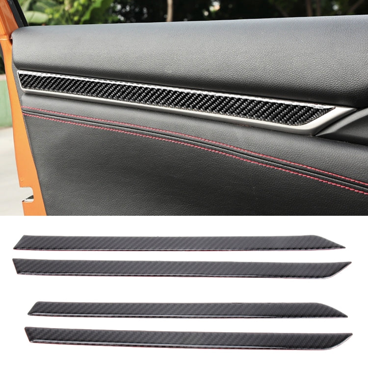Carbon Fiber 3D Interior Door Trim Decals DIY Decorative Sticker for Honda Civic 10th Gen 2016-2019 - Car Interior Mouldings by PMC TechLife | Online Shopping South Africa | PMC TechLife | Buy Now Pay Later Mobicred