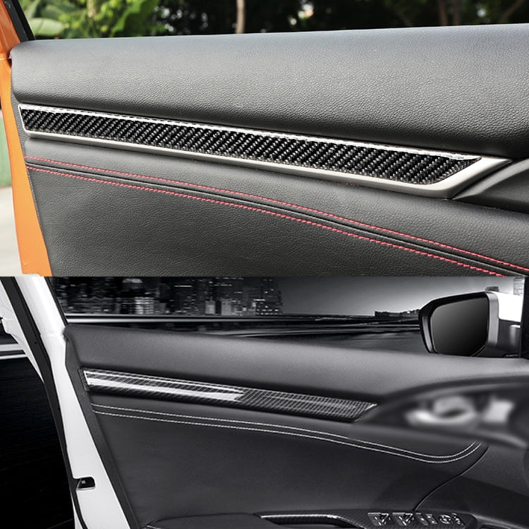Carbon Fiber 3D Interior Door Trim Decals DIY Decorative Sticker for Honda Civic 10th Gen 2016-2019 - Car Interior Mouldings by PMC TechLife | Online Shopping South Africa | PMC TechLife | Buy Now Pay Later Mobicred