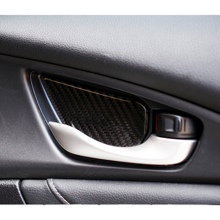 Carbon Fiber Inner Door Handle Bowl Cover Trim Decals Decorative Sticker for Honda Civic 10th Gen - Car Interior Mouldings by PMC TechLife | Online Shopping South Africa | PMC TechLife | Buy Now Pay Later Mobicred