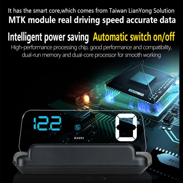 T900 Car GPS HUD Virtual HD Reflection Board Head-up Display, Speed & Driving Distance / Time Display, Over Speed & Voltage & Low Voltage Alarm, Fatigue Driving - Head Up Display System by PMC TechLife | Online Shopping South Africa | PMC TechLife | Buy Now Pay Later Mobicred
