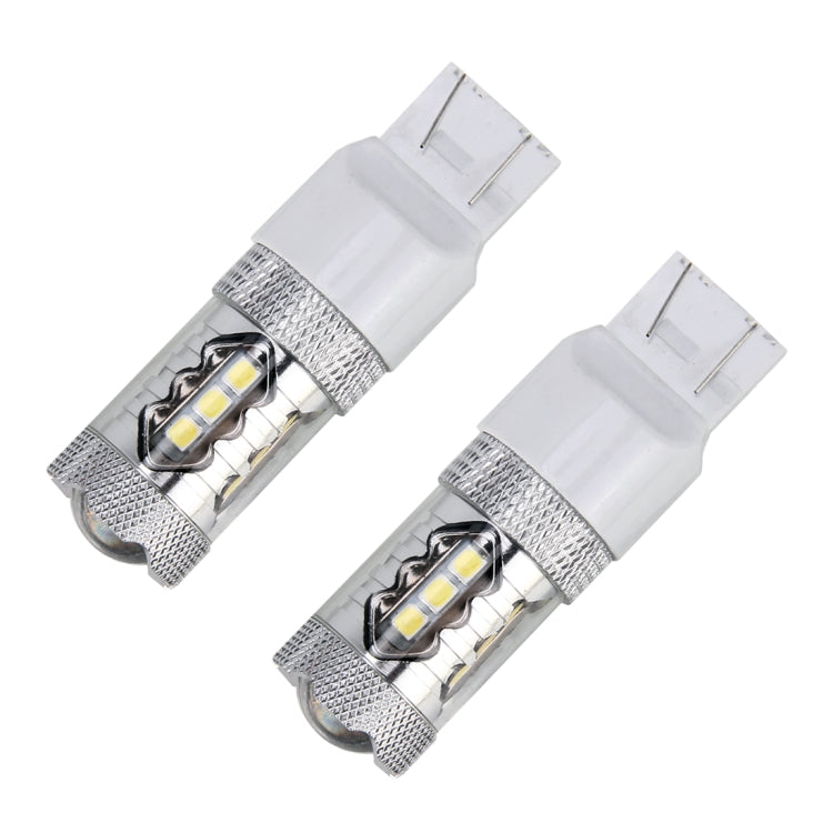2 PCS T20 / 7443 5W 250LM 6000K Car Auto Brake Lights 16LEDs SMD-2835 Lamps, DC 12V(White Light) - free shipping - PMC TechLife - Order now!