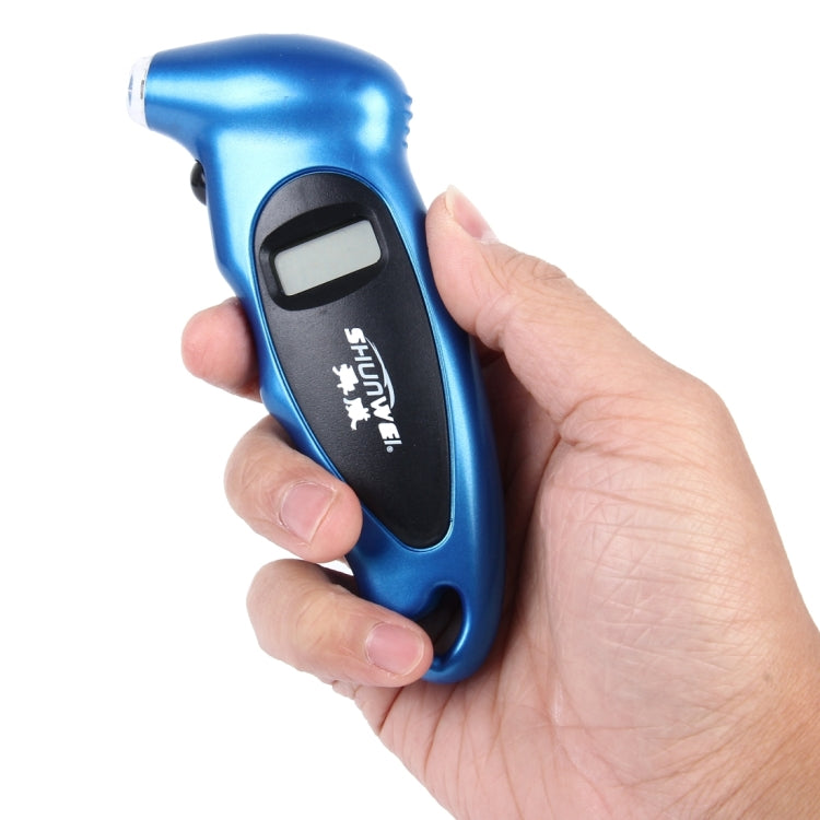 SHUNWEI SD-2802 Digital Tire Pressure Gauge 150 PSI 4 Settings for Car Truck Bicycle with Backlit LCD and Non-Slip Grip(Blue) - Tire Pressure Gauges by SHUNWEI | Online Shopping South Africa | PMC TechLife | Buy Now Pay Later Mobicred