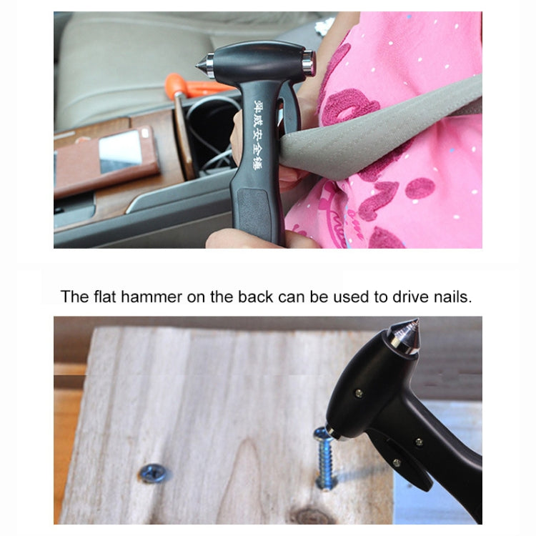 SHUNWEI SD-3501 Seat Belt Cutter Window Breaker Auto Rescue Tool Ideal Plastic Shell Car Safety Emergency Hammer with Adhesive Tape And Fixation Frame (Black) - free shipping - PMC TechLife - Order now!