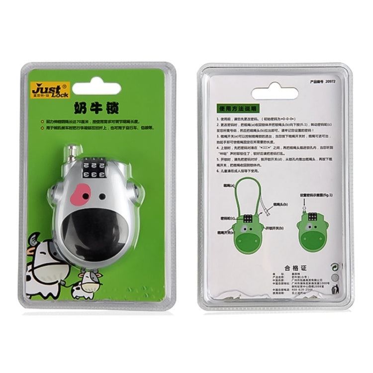 JASIT Portable Multifunction Cute Cow Travel Luggage Password Lock - Padlocks by PMC TechLife | Online Shopping South Africa | PMC TechLife