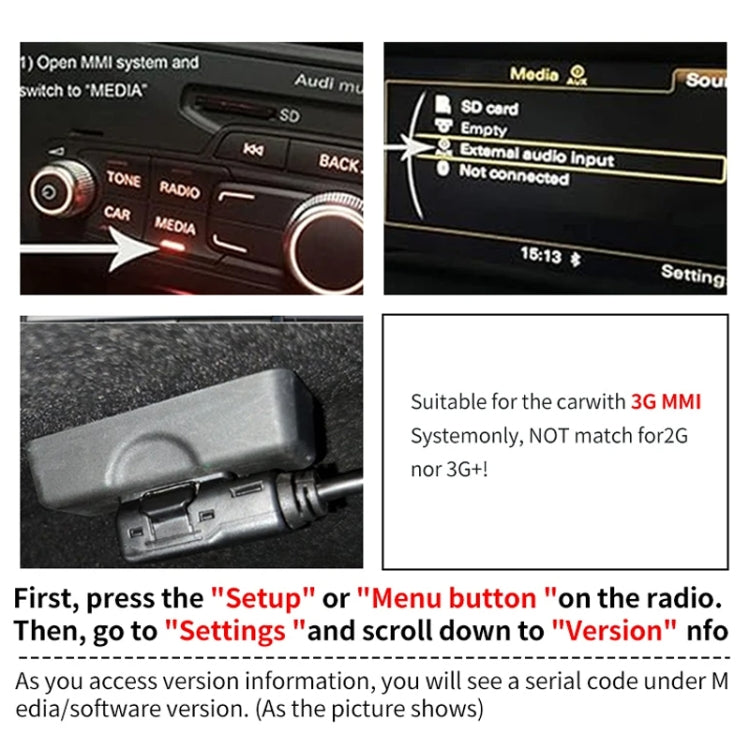 Car MMI 3G AMI Bluetooth Audio Cable Wiring Harness for Audi Q5 A5 A7 R7 S5 Q7 A6L A8L A4L - DIY Cables by PMC TechLife | Online Shopping South Africa | PMC TechLife | Buy Now Pay Later Mobicred