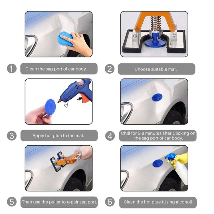 44 in 1 Auto Car Metal PDR Dent Lifter-Glue Puller Tab Hail Removal Paintless Car Dent Repair Tools Kit, with 20W Glue Gun, US Plug or EU Plug - Hand Tool Sets by PMC TechLife | Online Shopping South Africa | PMC TechLife | Buy Now Pay Later Mobicred