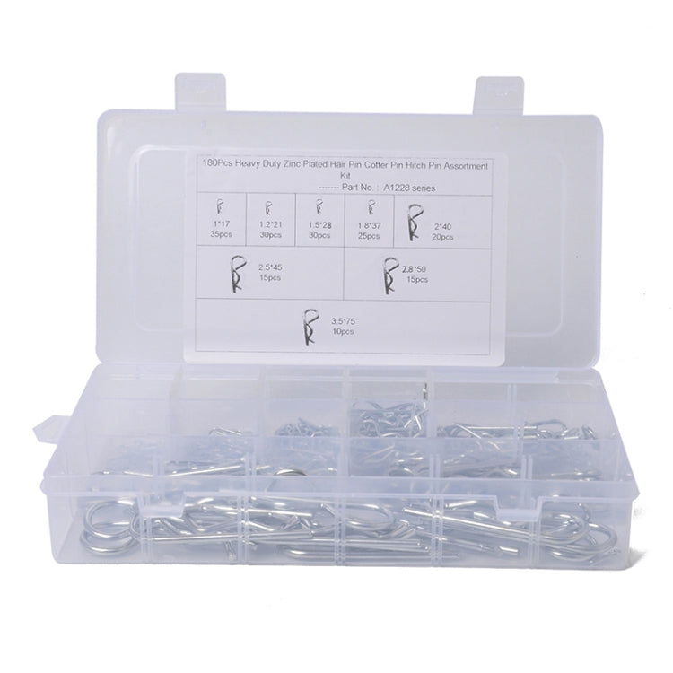 180 PCS Heavy Duty Zinc Plated Cotter R Tractor Clip Pin for Car / Boat / Garages - Booster Cable & Clip by PMC TechLife | Online Shopping South Africa | PMC TechLife