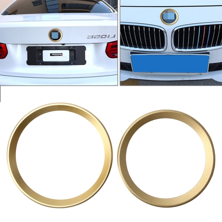 2 PCS/Set Zinc Alloy Steering Wheel Decoration Ring Sticker Logo Car Styling Modification Car Front Logo Ring Decoration Rear Cover Trim Hood Emblem Rings for BMW 3 Series(Gold) - Decoration Rings by PMC TechLife | Online Shopping South Africa | PMC TechLife | Buy Now Pay Later Mobicred