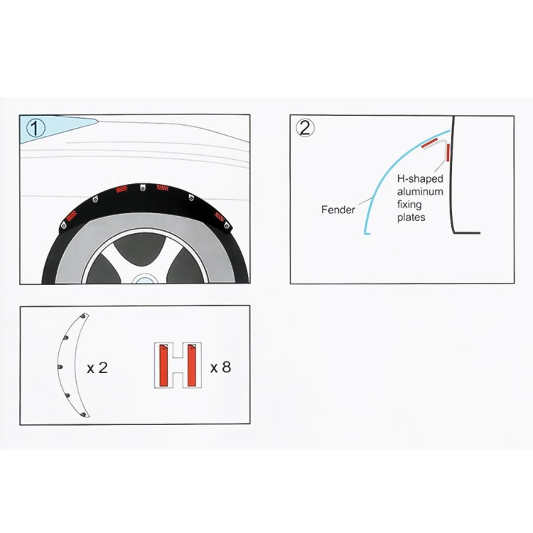 2 PCS 58cm Car Stickers Rubber Round Arc Strips Fender Flares Wheel Eyebrow Decal Sticker(Black) - Mudguards by PMC TechLife | Online Shopping South Africa | PMC TechLife | Buy Now Pay Later Mobicred