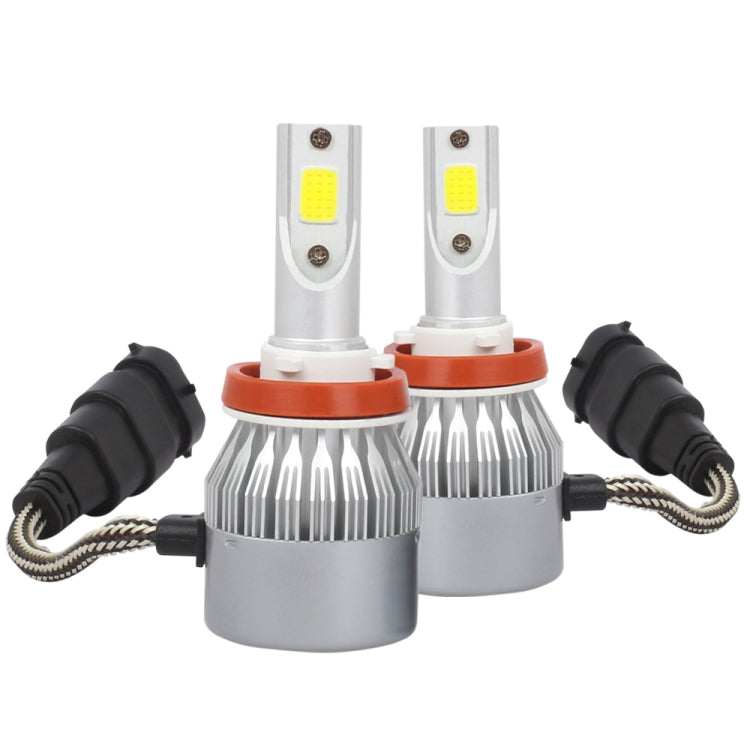 2 PCS H8/H9/H11 18W 1800 LM 3000K IP68 Casnbus Constant Current Car LED Headlight with 2 COB Lamps, DC 9-36V(Gold Light) - LED Headlamps by PMC TechLife | Online Shopping South Africa | PMC TechLife | Buy Now Pay Later Mobicred
