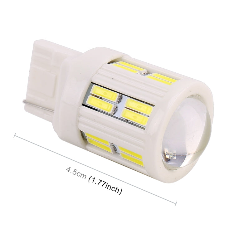 2 PCS T20 / 7440 3W DC 12V 6000K 200LM Car Auto Ceramics Turn Lights / Reversing Light 16LEDs SMD-7020 Lamps, with Projector Lens(White Light) - Brake Lights by PMC TechLife | Online Shopping South Africa | PMC TechLife | Buy Now Pay Later Mobicred