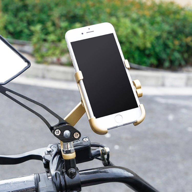 Motorcycle Rear View Mirror Aluminum Alloy Phone Bracket, Suitable for 60-100mm Device(Black) - Holder by PMC TechLife | Online Shopping South Africa | PMC TechLife | Buy Now Pay Later Mobicred