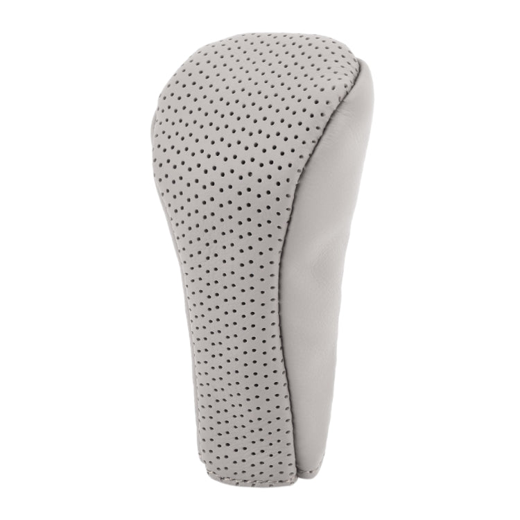 Universal Nonslip Breathable Genuine Leather Car Gear Shift Knob Cover(Grey) - Shift Knob by PMC TechLife | Online Shopping South Africa | PMC TechLife | Buy Now Pay Later Mobicred