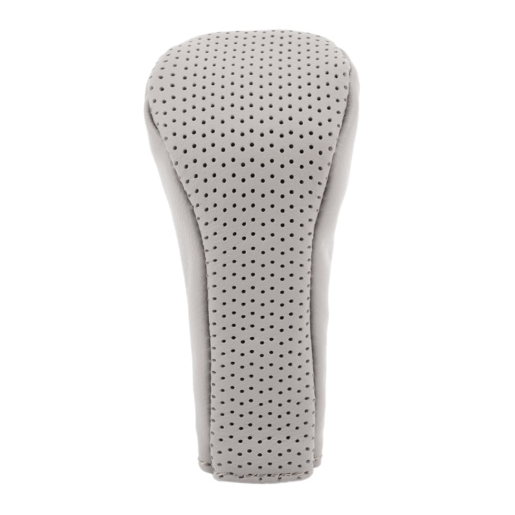 Universal Nonslip Breathable Genuine Leather Car Gear Shift Knob Cover(Grey) - Shift Knob by PMC TechLife | Online Shopping South Africa | PMC TechLife | Buy Now Pay Later Mobicred