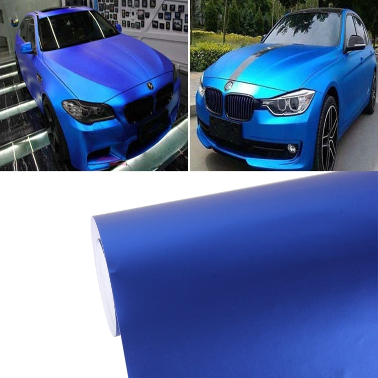 1.52m �� 0.5m Ice Blue Metallic Matte Icy Ice Car Decal Wrap Auto Wrapping Vehicle Sticker Motorcycle Sheet Tint Vinyl Air Bubble Free(Dark Blue) - Auto Film by PMC TechLife | Online Shopping South Africa | PMC TechLife | Buy Now Pay Later Mobicred