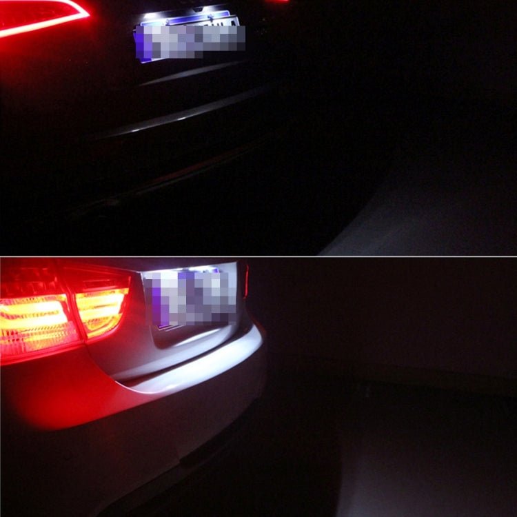 2 PCS License Plate Light with 18  SMD-3528 Lamps for Volkswagen,2W 120LM,6000K, DC12V(White Light) - License Plate Lights by PMC TechLife | Online Shopping South Africa | PMC TechLife