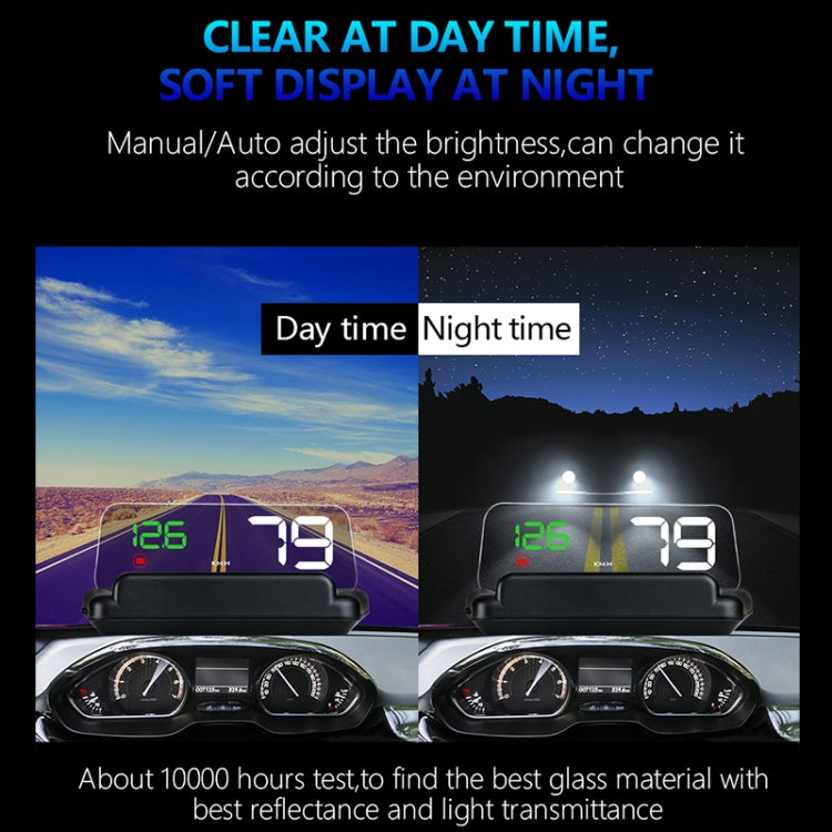 C500 Car HUD Virtual HD Projection Head-up Display, With Adjustable Reflection Board, Speed & RPM & Water Temperature & Oil Consumption & Driving Distance / Time & Voltage Display, Over Speed Alarm, Connect OBD2 Interface(Blue) - Head Up Display System by PMC TechLife | Online Shopping South Africa | PMC TechLife | Buy Now Pay Later Mobicred