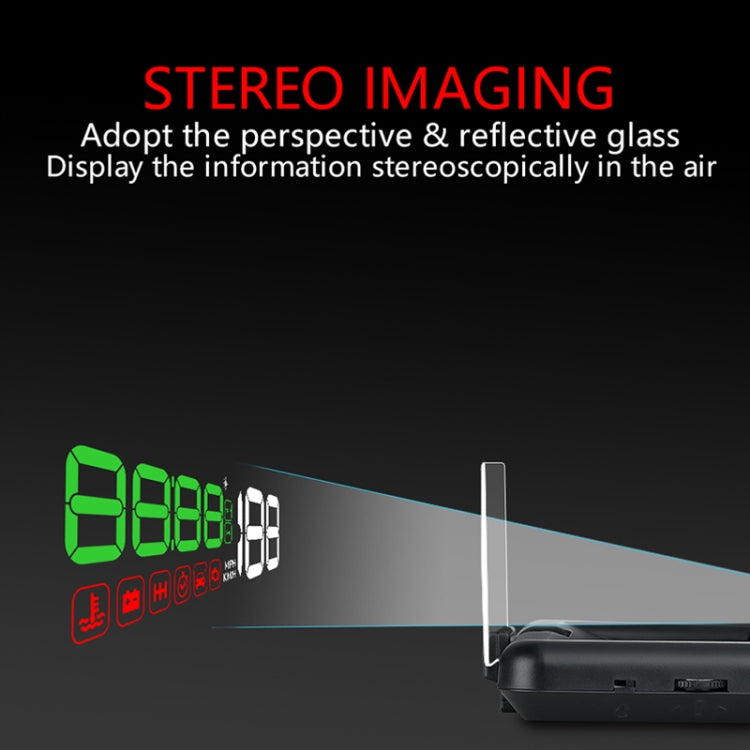 C500 Car HUD Virtual HD Projection Head-up Display, With Adjustable Reflection Board, Speed & RPM & Water Temperature & Oil Consumption & Driving Distance / Time & Voltage Display, Over Speed Alarm, Connect OBD2 Interface(White) - free shipping - PMC TechLife - Order now!