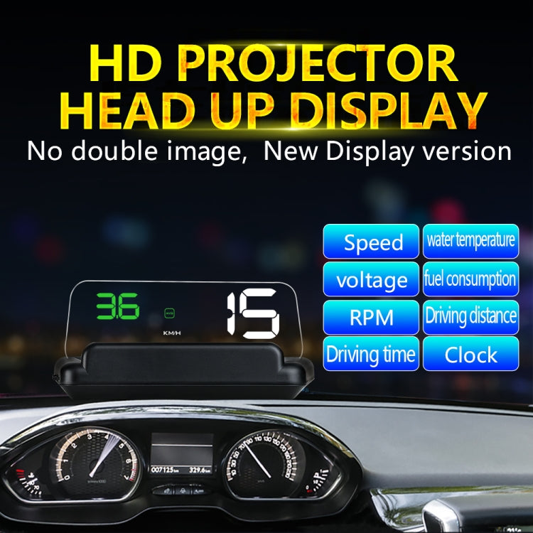 C500 Car HUD Virtual HD Projection Head-up Display, With Adjustable Reflection Board, Speed & RPM & Water Temperature & Oil Consumption & Driving Distance / Time & Voltage Display, Over Speed Alarm, Connect OBD2 Interface(White) - free shipping - PMC TechLife - Order now!