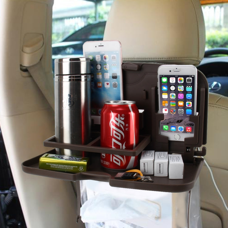SHUNWEI SD-1509 Car Auto Back Seat Folding Table Drink Food Cup Tray Holder Stand Desk Multi-purpose Travel Dining Tray(Brown) - Stowing Tidying by SHUNWEI | Online Shopping South Africa | PMc TechLife | Buy Now Pay Later Mobicred