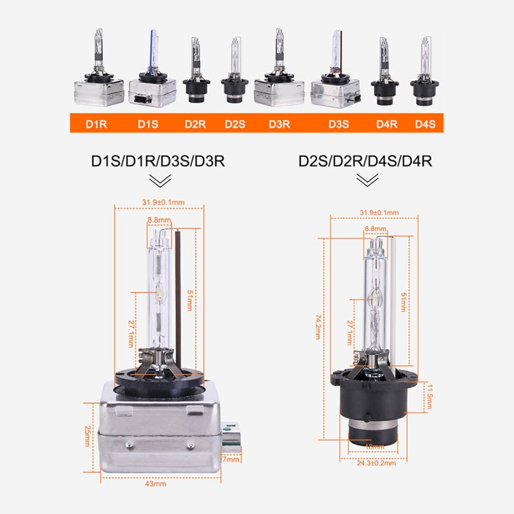 2 PCS D4R 35W 3800 LM 8000K HID Bulbs Xenon Lights Lamps, DC 12V(White Light) - Xenon Lights by PMC TechLife | Online Shopping South Africa | PMC TechLife | Buy Now Pay Later Mobicred