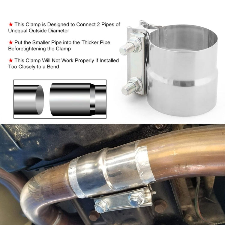 2.75 inch Car Turbo Exhaust Downpipe Stainless Steel Lap Joint Band Clamp - Booster Cable & Clip by PMC TechLife | Online Shopping South Africa | PMC TechLife | Buy Now Pay Later Mobicred