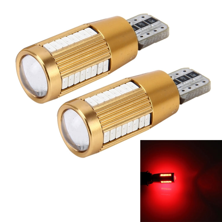 2 PCS T10 2W Constant Current Car Clearance Light with 38 SMD-3014 Lamps, DC 12-16V(Red Light) - free shipping - PMC TechLife - Order now!