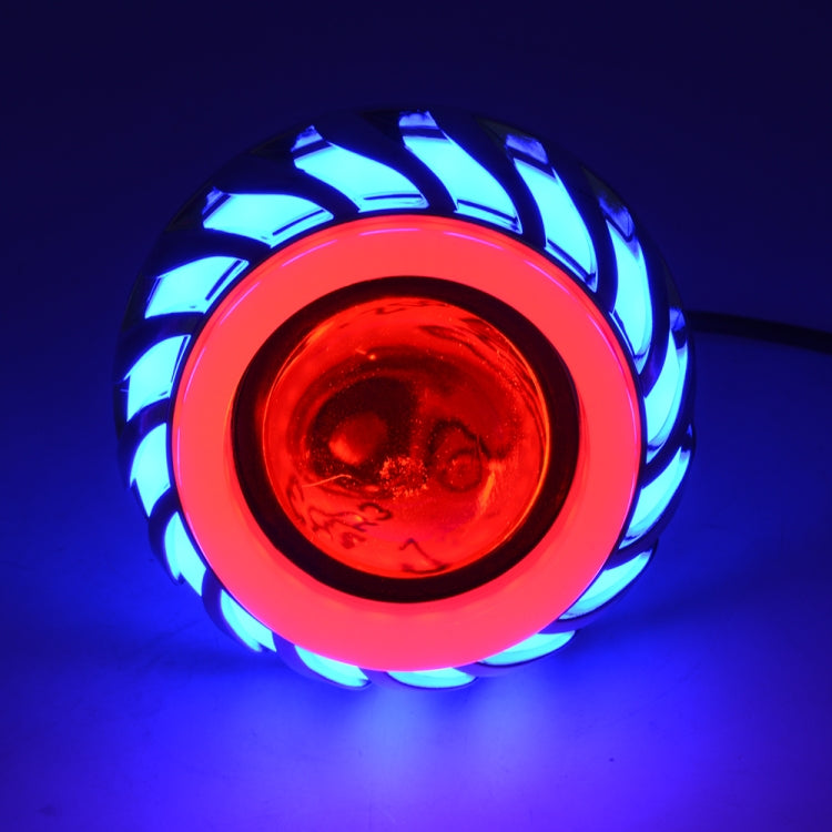 Motorcycle 30W DC 12V-85V LED Headlight Lens Built-in Whirlwind Double Aperture Angle Eyes + Devil Eye(Blue Light) - Headlights by PMC Jewellery | Online Shopping South Africa | PMC Jewellery | Buy Now Pay Later Mobicred