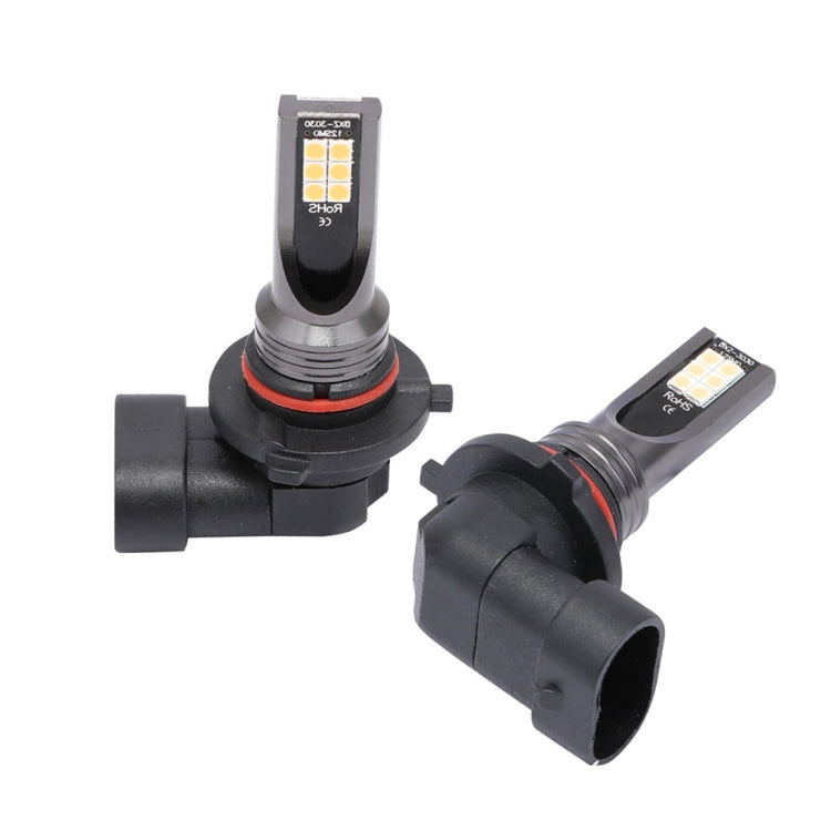 2 PCS 9006 DC12V-24V / 12W / 3000K / 800LM 12LEDs SMD-3030 Car LED Fog Light (Yellow Light) - Fog / Driving Lights by PMC TechLife | Online Shopping South Africa | PMC TechLife | Buy Now Pay Later Mobicred