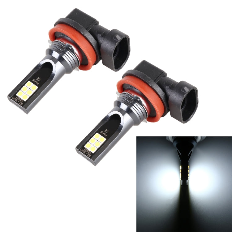 2 PCS H11 / H8 DC12V-24V / 12W / 3000K / 800LM 12LEDs SMD-3030 Car LED Fog Light (White Light) - Fog / Driving Lights by PMC TechLife | Online Shopping South Africa | PMC TechLife | Buy Now Pay Later Mobicred