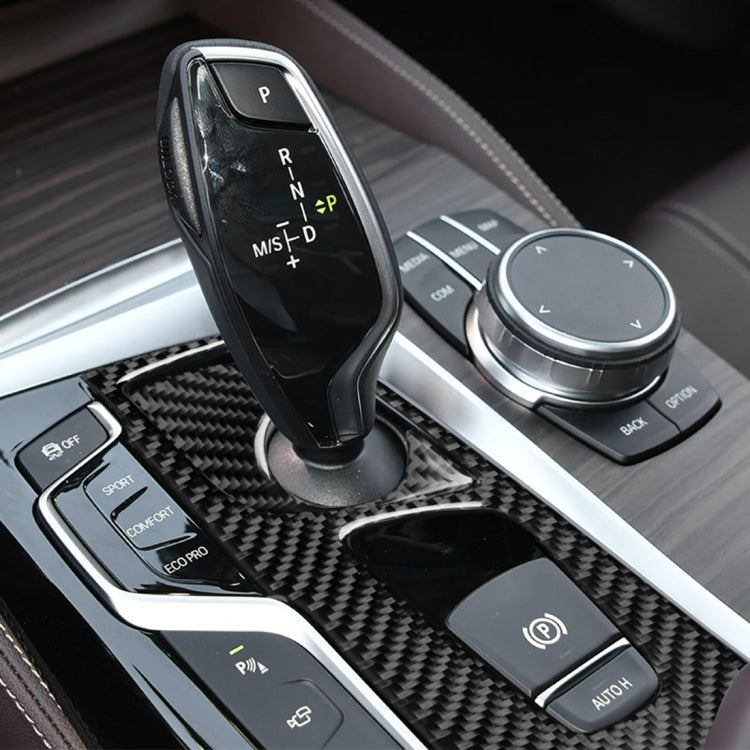2 in 1 Car Carbon Fiber Gear Position Panel Decorative Sticker for BMW 5 Series G38 528Li / 530Li / 540Li 2018, Left Drive - Car Interior Mouldings by PMC TechLife | Online Shopping South Africa | PMC TechLife | Buy Now Pay Later Mobicred