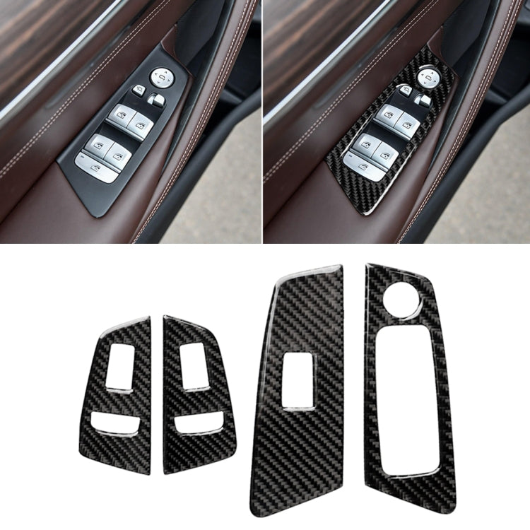 Car Carbon Fiber Door Window Lift Panel Decorative Sticker for BMW 5 Series G38 528Li / 530Li / 540Li 2018, Left Drive - Car Interior Mouldings by PMC TechLife | Online Shopping South Africa | PMC TechLife | Buy Now Pay Later Mobicred