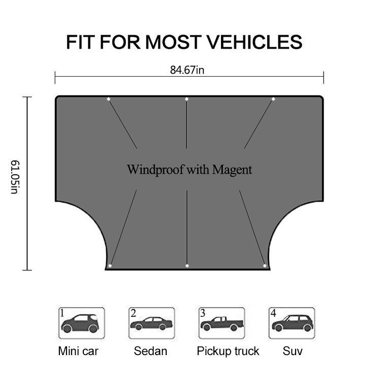 Car 210D Vinyl Glue Oxford Cloth Magnet snow Shield Front Windshield Sunshade Antifreeze Insulation, Size: 215cm x 155cm - Aluminum Film PEVA by PMC TechLife | Online Shopping South Africa | PMC TechLife | Buy Now Pay Later Mobicred