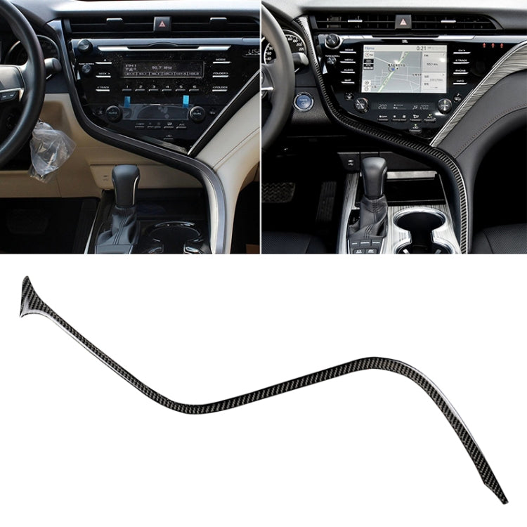 Car Carbon Fiber Central Control S Strip Decorative Sticker for Toyota Eighth Generation Camry 2018-2019, Left Drive - Car Interior Mouldings by PMC TechLife | Online Shopping South Africa | PMC TechLife | Buy Now Pay Later Mobicred