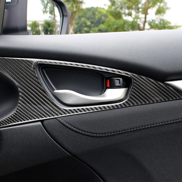 2 PCS Car Carbon Fiber Door Inner Handle Wrist Panel Decorative Sticker for Honda Tenth Generation Civic 2016-2019 - Car Interior Mouldings by PMC TechLife | Online Shopping South Africa | PMC TechLife | Buy Now Pay Later Mobicred