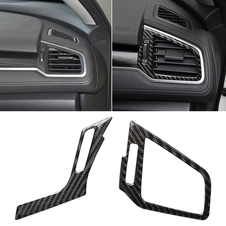 Car Carbon Fiber Right and Left Air Outlet Decorative Sticker for Honda Tenth Generation Civic 2016-2019, Left Drive - Car Interior Mouldings by PMC TechLife | Online Shopping South Africa | PMC TechLife | Buy Now Pay Later Mobicred