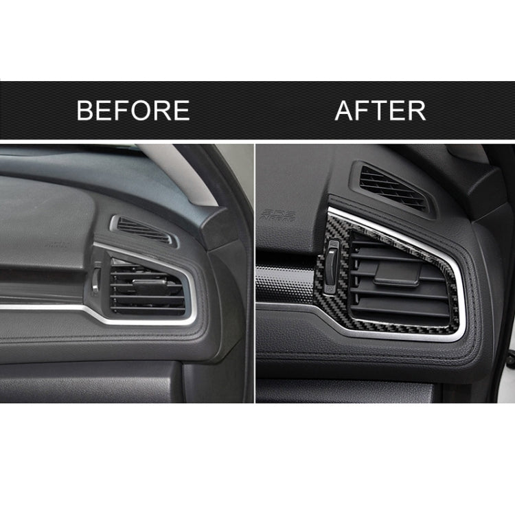 Car Carbon Fiber Right and Left Air Outlet Decorative Sticker for Honda Tenth Generation Civic 2016-2019, Left Drive - Car Interior Mouldings by PMC TechLife | Online Shopping South Africa | PMC TechLife | Buy Now Pay Later Mobicred