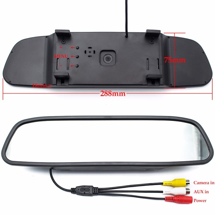 PZ604 170 Degree Car 4.3 inch Rearview Mirror Monitor with Round Camera - Rear View Cameras by PMC TechLife | Online Shopping South Africa | PMC TechLife | Buy Now Pay Later Mobicred
