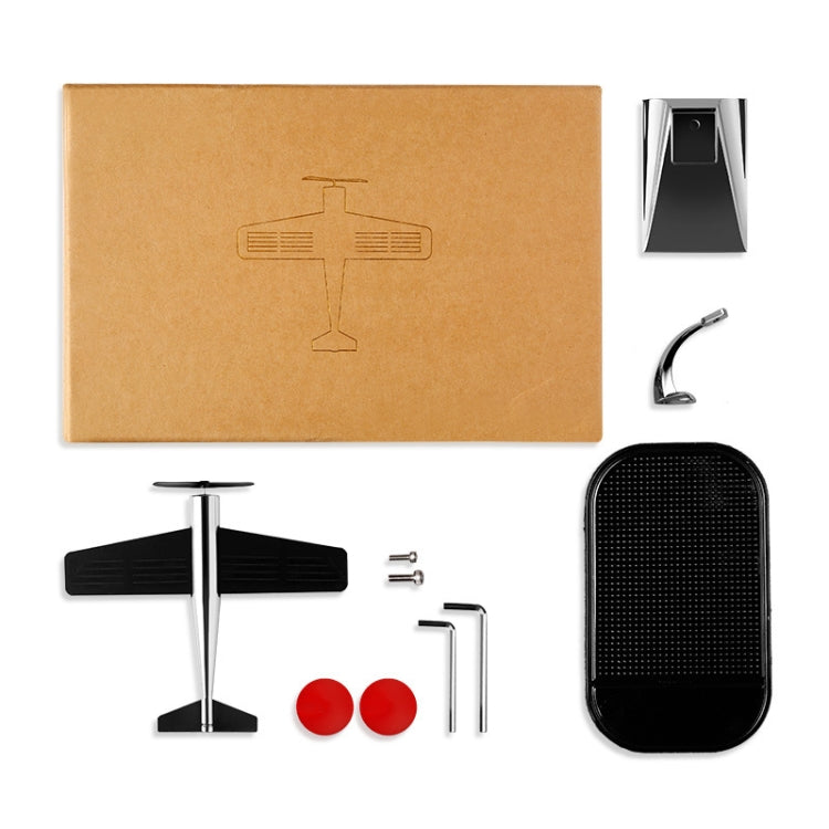 Car Interior Decoration Accessories Aircraft Model Ornaments Propeller Rotating Solar Energy Ornament (Silver) - Ornaments by PMC TechLife | Online Shopping South Africa | PMC TechLife | Buy Now Pay Later Mobicred