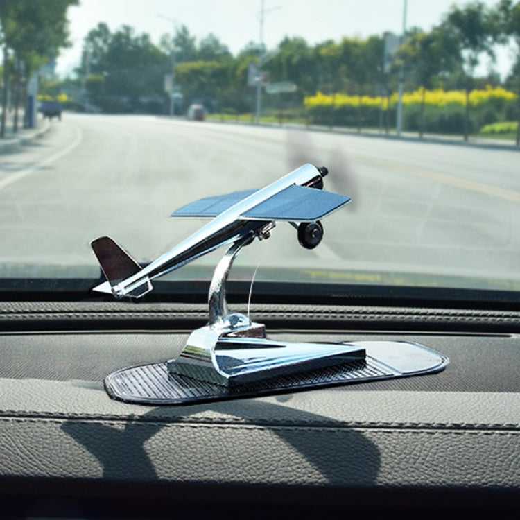 Car Interior Decoration Accessories Aircraft Model Ornaments Propeller Rotating Solar Energy Ornament (Silver) - Ornaments by PMC TechLife | Online Shopping South Africa | PMC TechLife | Buy Now Pay Later Mobicred