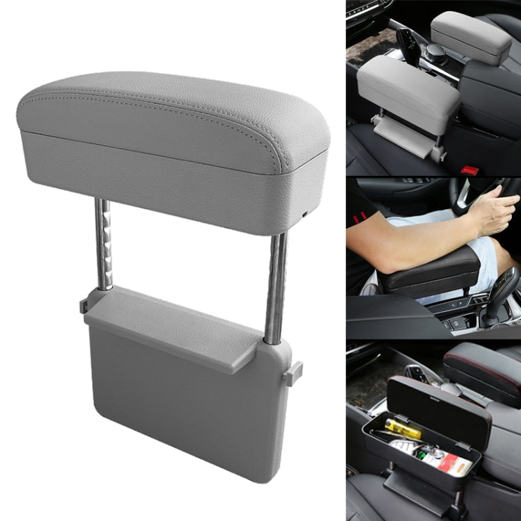 Universal Car PU Leather Wrapped Armrest Box Cushion Car Armrest Box Mat with Storage Box (Grey) - Stowing Tidying by PMC TechLife | Online Shopping South Africa | PMC TechLife | Buy Now Pay Later Mobicred