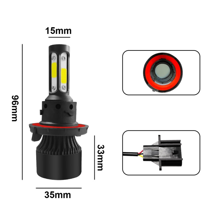 2 PCS S2 H13 / 9008 DC9-36V / 25W / 6000K / 2500LM IP68 Car LED Headlight Lamps(Cool White) - LED Headlamps by PMC TechLife | Online Shopping South Africa | PMC TechLife | Buy Now Pay Later Mobicred