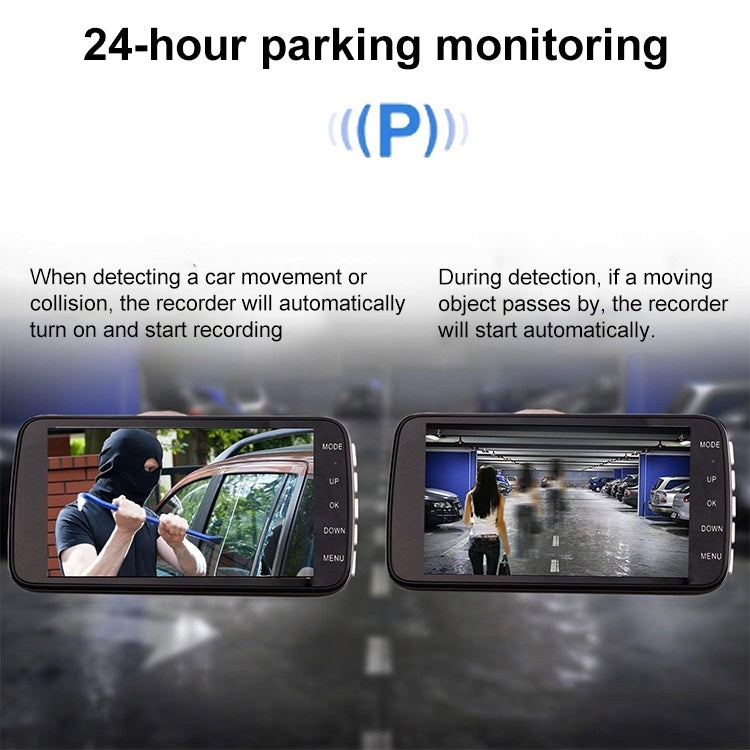 T638+ Car DVR USB Hidden Dual-lens Driving Recorder HD Reversing Video Monitor - Car DVRs by PMC TechLife | Online Shopping South Africa | PMC TechLife | Buy Now Pay Later Mobicred